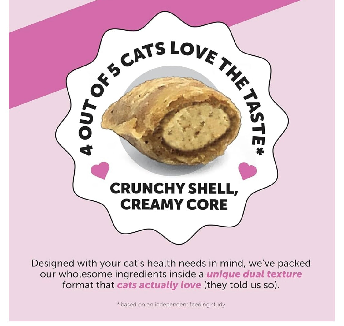 Pet Honesty Cat Multivitamin Crunchy & Creamy Chews - Cat Treats for Health + Immune, Joint Support, Skin & Coat, & Digestion - Vitamins with Omega 3s, Lysine & Probiotics (30 Day Supply)