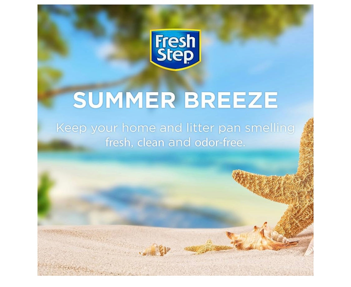Fresh Step Cat Litter Crystals In summer Breeze Scent | Cat Litter Box Deodorizer which Combats Odors and Neutralizes Smells to Keep Your Home Clean, 15 Ounces, Packaging may vary