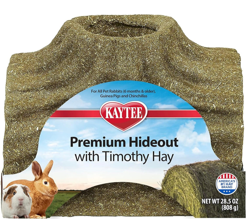 Kaytee Premium Timothy Treat Hideout For Pet Rabbits, Guinea Pigs, and Chinchillas, Large
