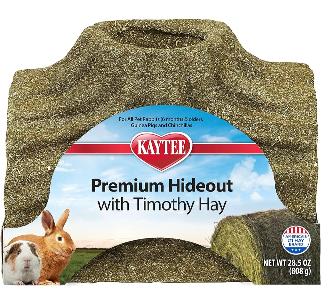 Kaytee Premium Timothy Treat Hideout For Pet Rabbits, Guinea Pigs, and Chinchillas, Large