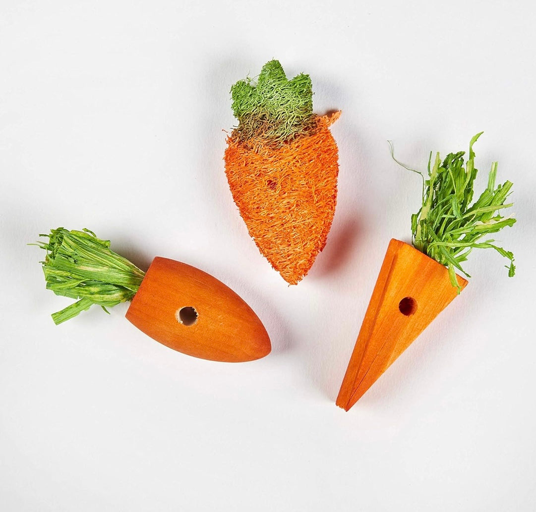 Kaytee Chew Toy Carrot Patch For Rabbits, Guinea Pigs and Chinchillas, 3 Count