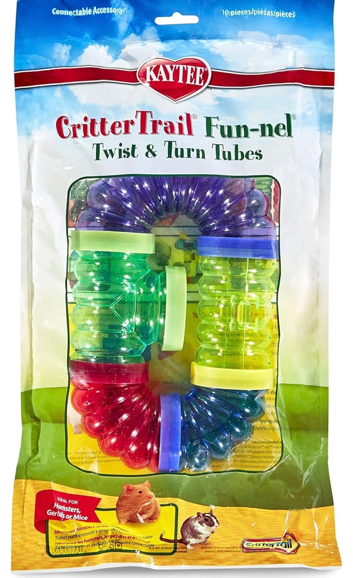 Kaytee CritterTrail Fun-nel Twist & Turn Small Animal Habitat Tubes