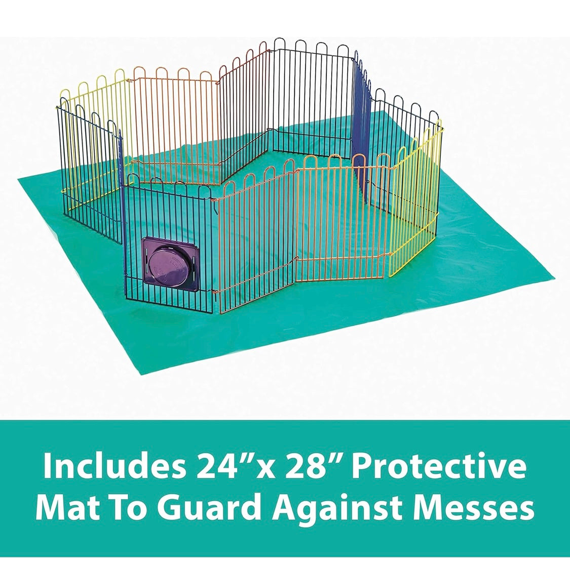 Kaytee CritterTrail Playpen with Mat for Pet Gerbils, Hamsters or Mice Blue Small