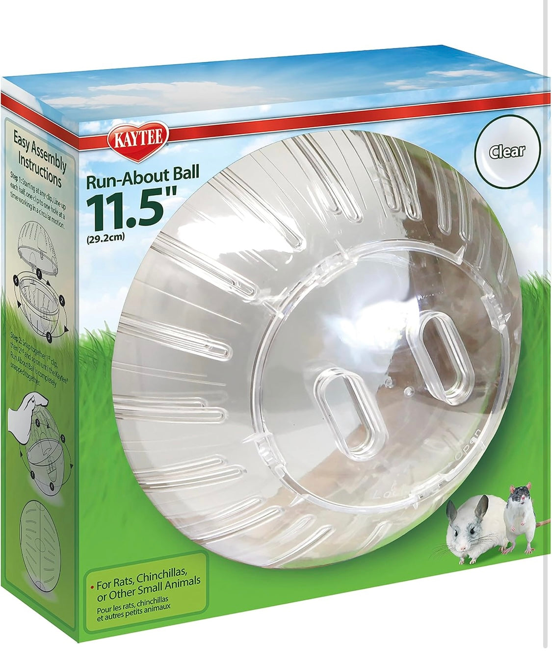 Kaytee 11.5" Clear Run-About Exercise Ball For Pet Rats & Chinchillas