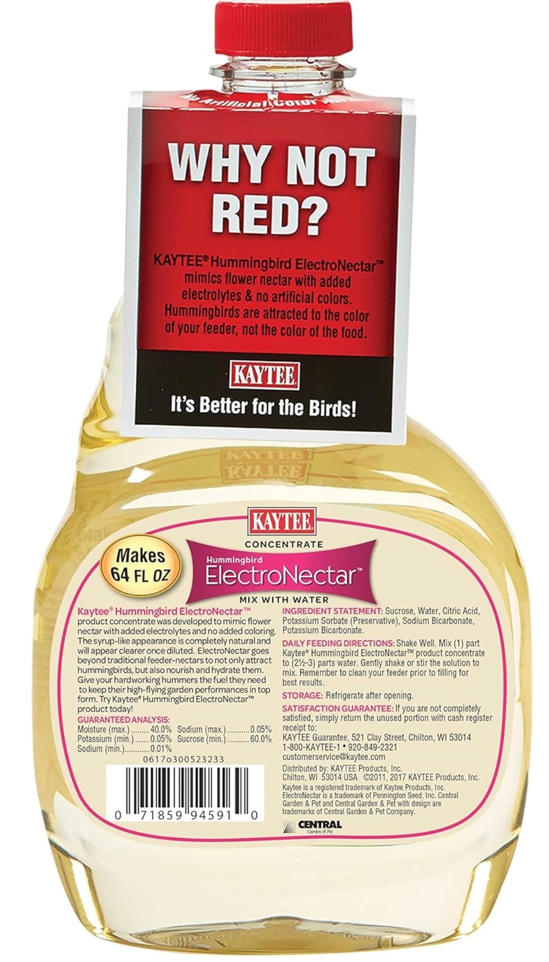 Kaytee Hummingbird ElectroNectar Wild Bird Food, Concentrate, 16 Ounces