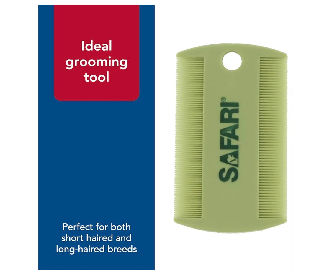 Coastal Pet Safari Double-Sided Grooming Comb - One Size Short Hair Dog Grooming Kit for Flea Prevention and Detection