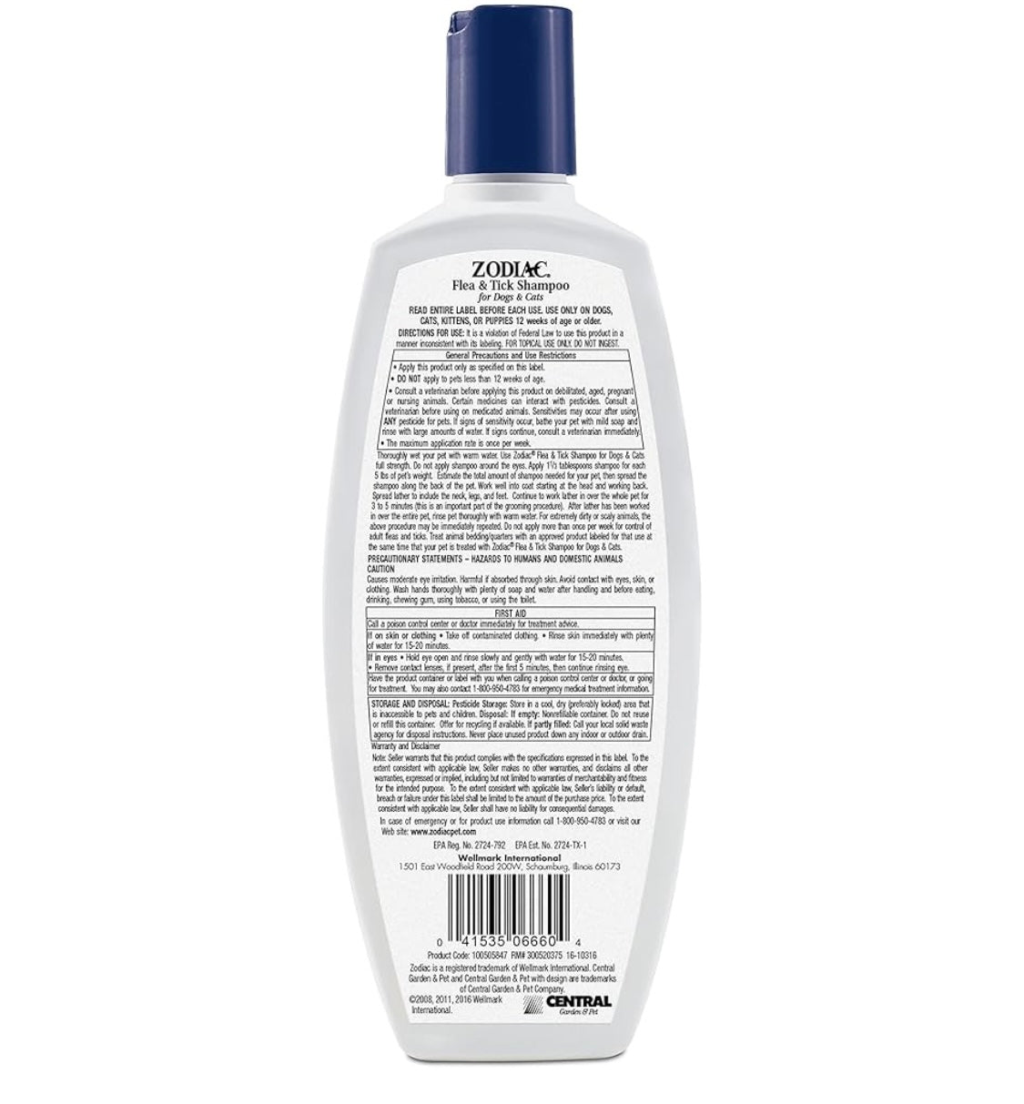 Zodiac Flea & Tick Shampoo for Dogs & Cats, 12-ounce