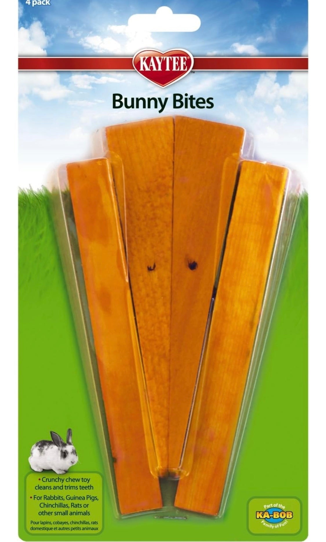 Super Pet Bunny Bites Pre-Drilled Wood Chew Treats for Pet Critters 4 pack