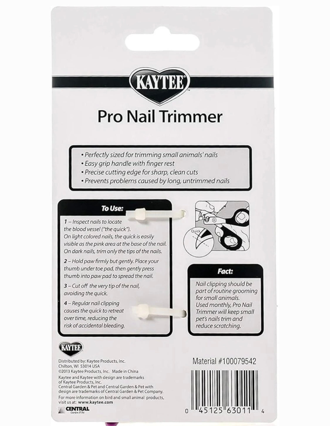 Kaytee Small Animal Pro-Nail Trimmer, 6.25-in