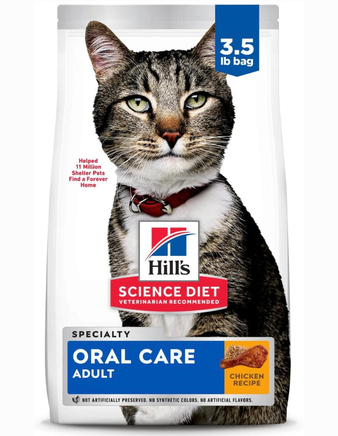 Hill's Science Diet Adult Oral Care Chicken Recipe Dry Cat Food, 3.5-lb bag