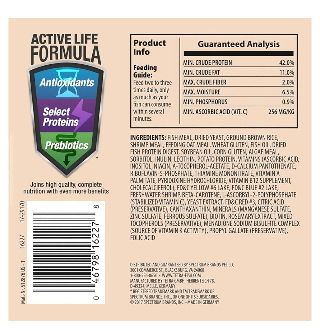 Tetra Goldfish Flakes, Nutritionally Balanced Diet for Aquarium Fish, Vitamin C Enriched Flakes, 3.53 oz