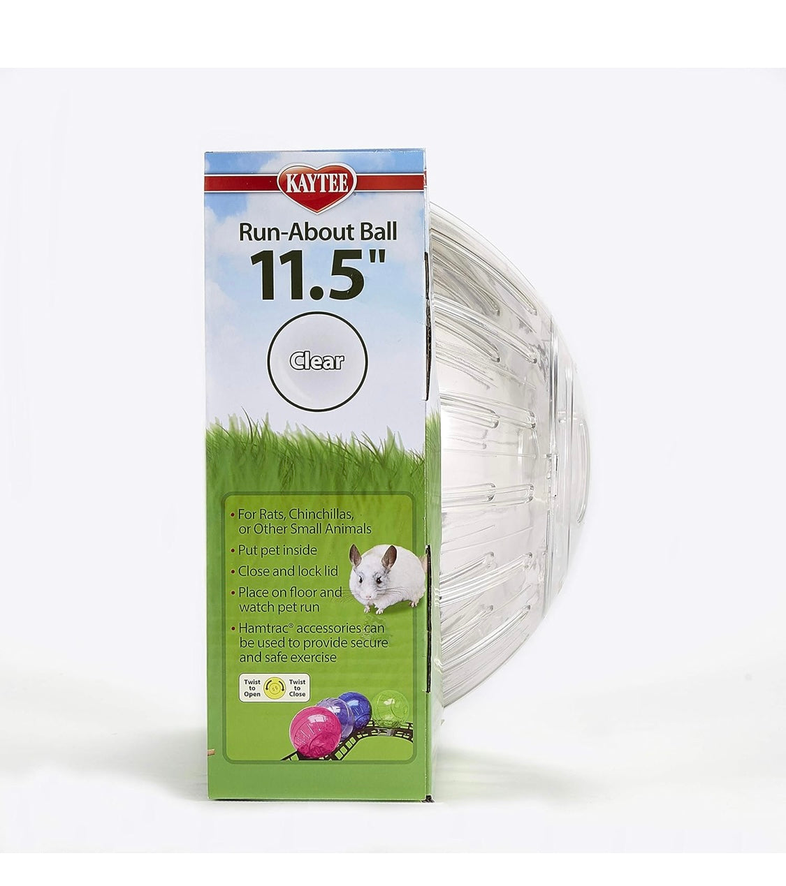 Kaytee 11.5" Clear Run-About Exercise Ball For Pet Rats & Chinchillas