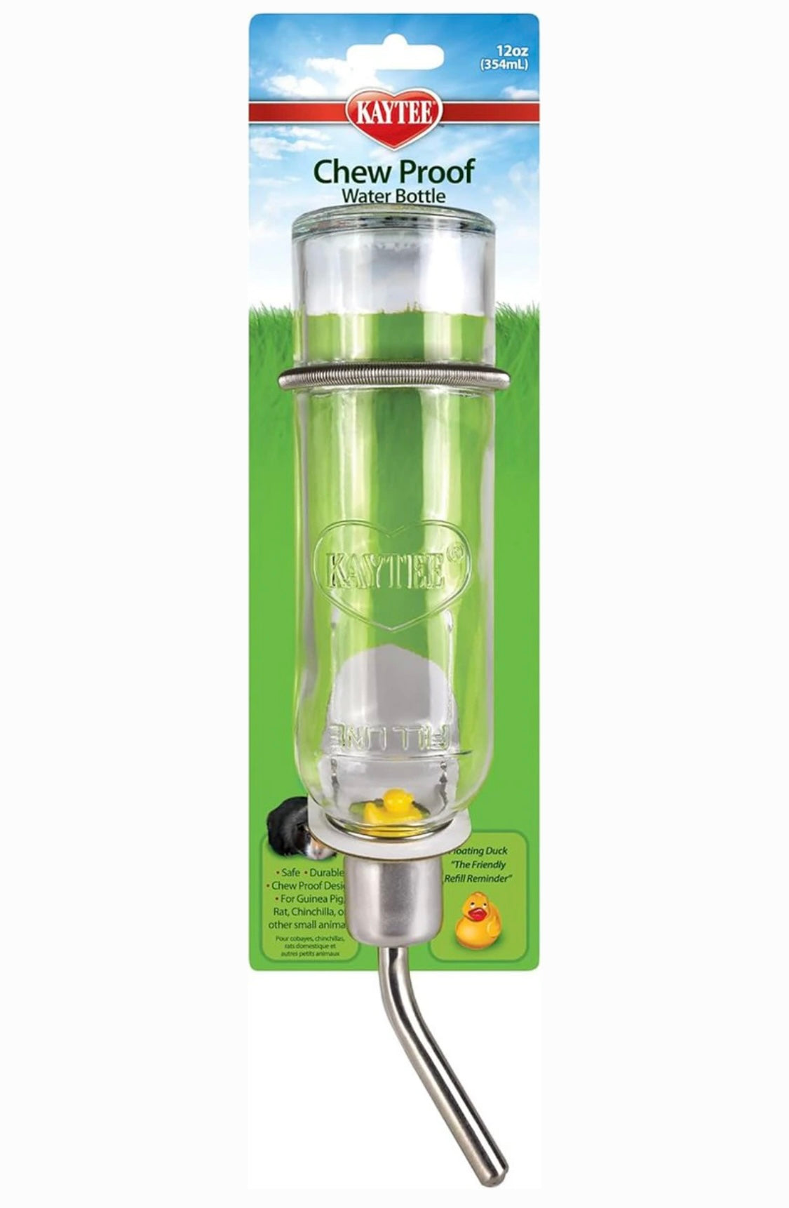 Kaytee Chew Proof Small Pet Water Bottle, 12-oz bottle