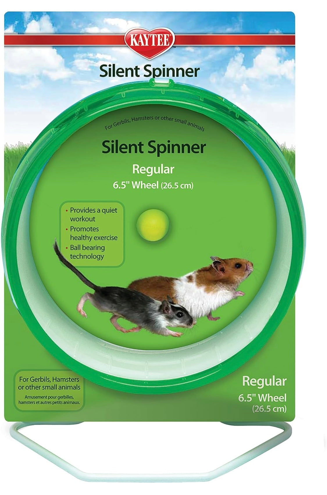 Kaytee Silent Spinner Wheel For Pet Hamsters and Gerbils, Regular 6.5 Inch