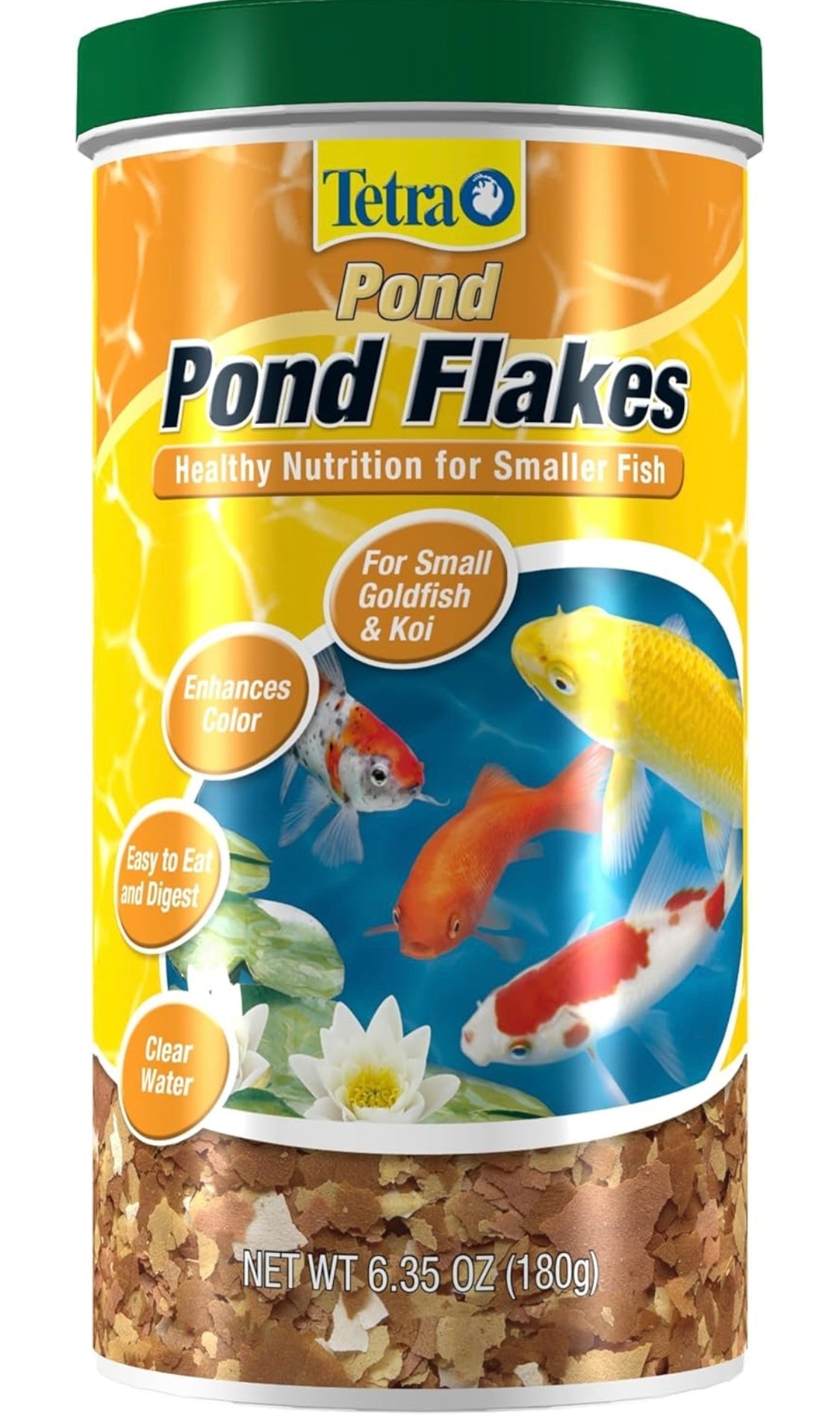 TetraPond Pond Flakes, Complete Nutrition for Smaller Pond Fish, Fish Food for Goldfish and Koi Fish, 6.35 Ounces