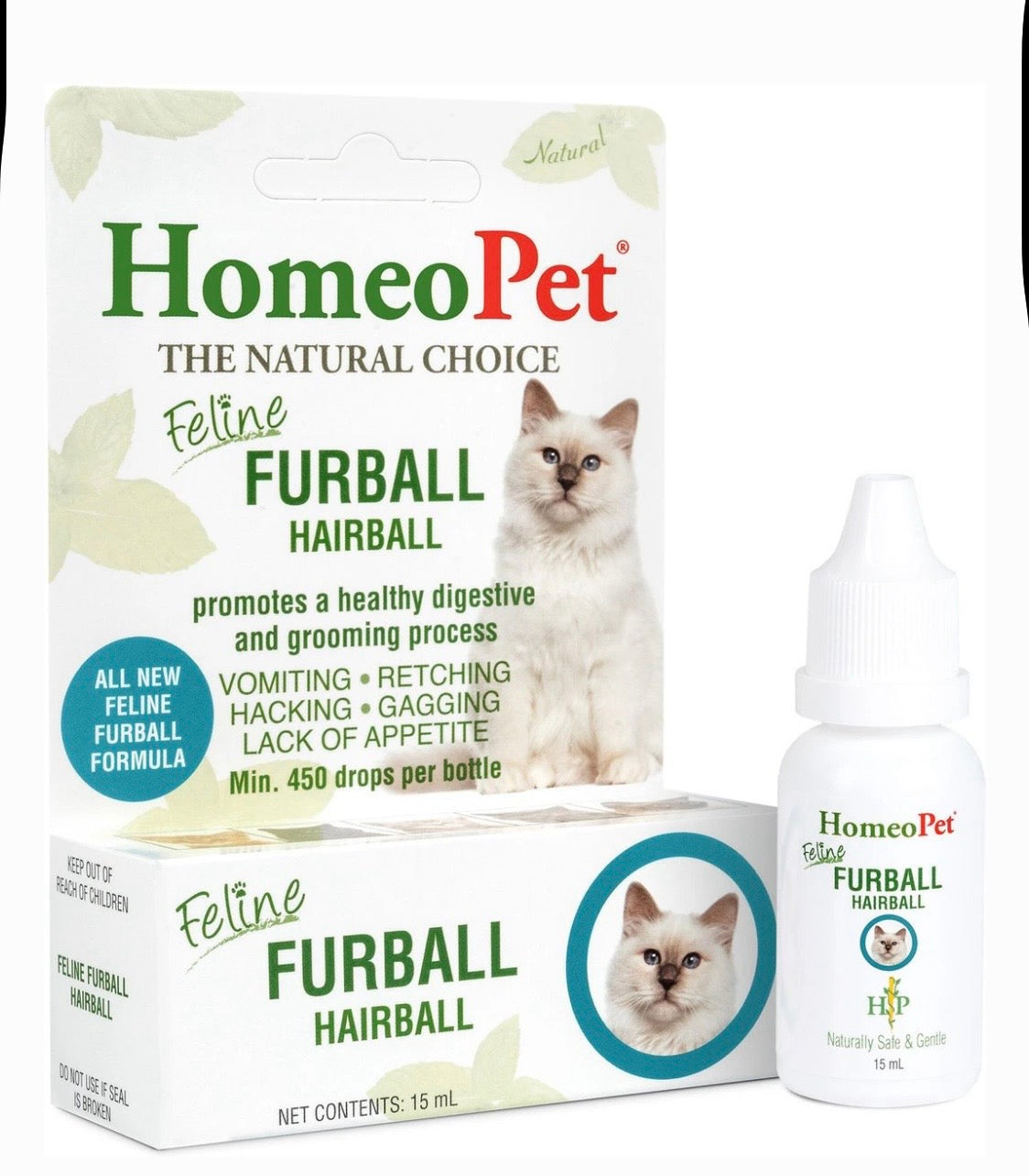 HomeoPet Feline Furball Cat Supplement, 15mL bottle