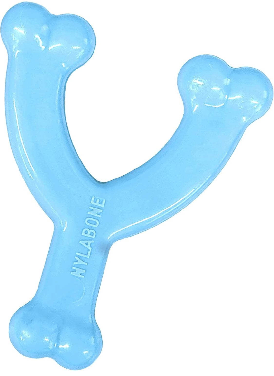 Nylabone Wishbone Puppy Chew Toy, Toys for Teething Puppies, Blue, Chicken Flavor, X-Small - Up to 15 lbs, 1 Count
