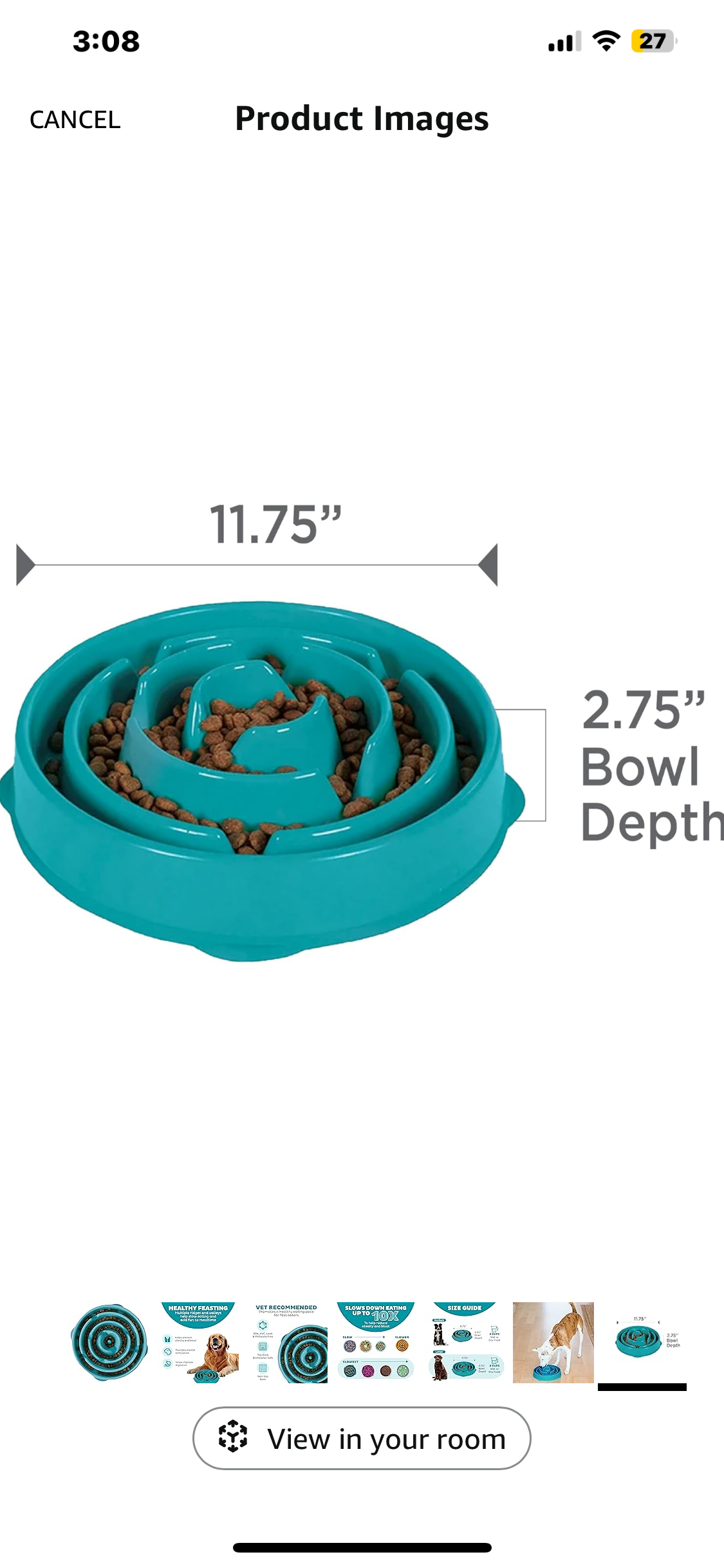 Outward Hound Fun Feeder Slo Bowl, Slow Feeder Dog Bowl, Large/Regular, Turquoise