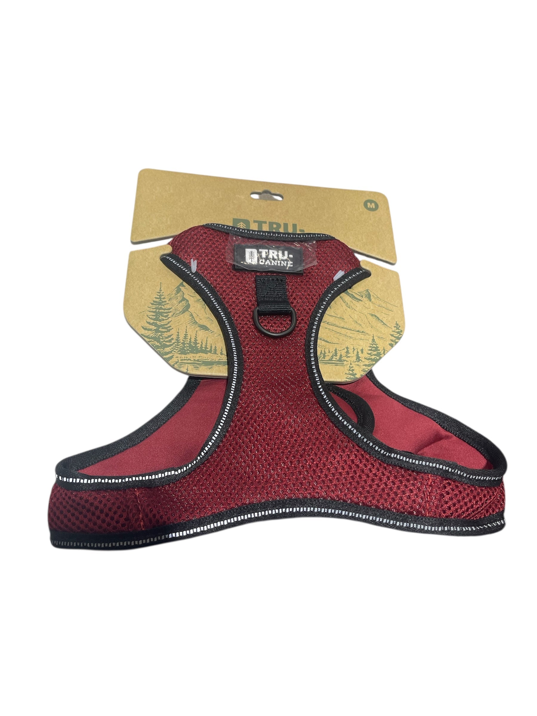 dog harness burgundy color and black